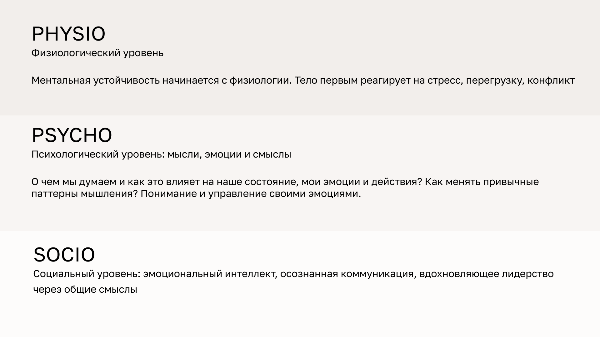 три уровня работы с благополучием